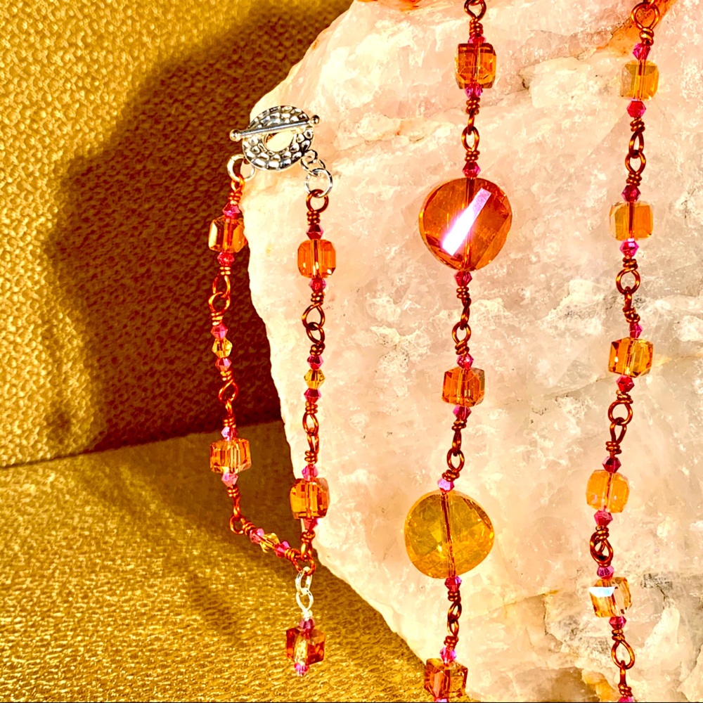 Swarovski Crystal WireWrap NecklaceBraceletEarring